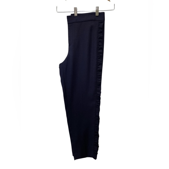 Club Monaco Navy Ruffle-Trim Pants size 8 - Picture 4 of 5